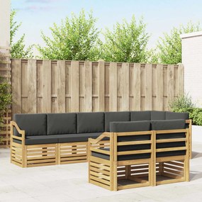 vidaXL Σειρά Καναπέ Εξωτερικού 8 pcs Άσπρο και Ανθρακί