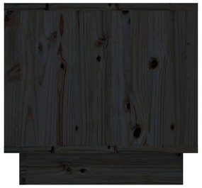 Κομοδίνο Μαύρο 35 x 34 x 32 εκ. από Μασίφ Ξύλο Πεύκου - Μαύρο