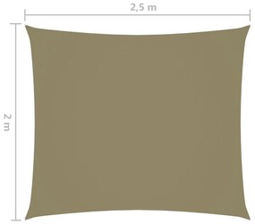 Πανί Σκίασης Ορθογώνιο Μπεζ 2 x 2,5 μ. από Ύφασμα Oxford - Μπεζ