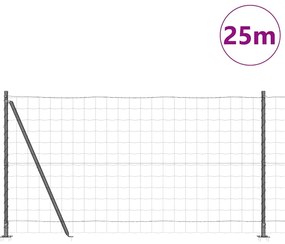 vidaXL Φράχτης με Στήλες. Γκρι 1.2 x 25 m Ατσάλι