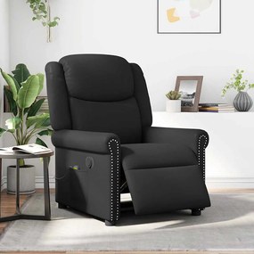 vidaXL Ηλεκτρική καρέκλα ανάκλισης μασάζ Shiny Black Faux Leather