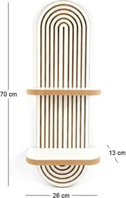 Ραφιέρα τοίχου Artwill Megapap Mdf χρώμα λευκό - oak 26x13x70εκ.