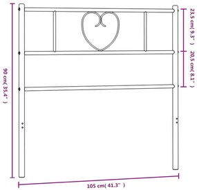 vidaXL Κεφαλάρι Μαύρο 100 εκ. Μεταλλικό