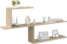 vidaXL Ράφι Τοίχου Sonoma Δρυς 122 x 18 x 60 εκ. Επεξεργασμένο Ξύλο