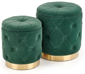 POLLY set of two stools, color: dark green DIOMMI V-CH-POLLY-PUFA-C.ZIELONY