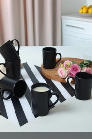 Σετ 6 τεμαχίων ματ μαύρη κούπα Μαύρο