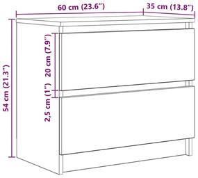 Έπιπλο Τηλεόρασης Γκρι Σκυροδέματος 60x35x54 εκ. Επεξεργ. Ξύλο - Γκρι