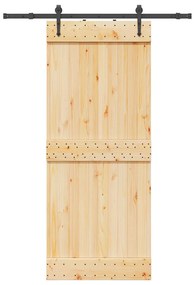 Συρόμενη Μεσόπορτα με Μηχανισμό 85 x 210 εκ. Μασίφ Ξύλο Πεύκου