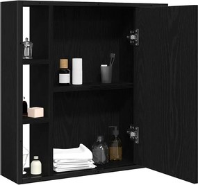 vidaXL Ντουλάπι Καθρέφτη Μπάνιου Μαύρο Δρυς 60x16x60 εκ. από Τεχνητό Ξύλο