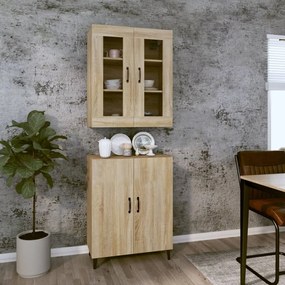vidaXL Ντουλάπι Sonoma δρυς 69,5 x 34 x 180 εκ. από Επεξεργασμένο Ξύλο
