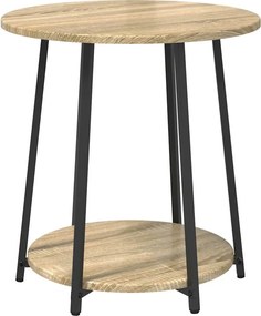 vidaXL Σετ βοηθητικά τραπεζάκια με ράφι 2 pcs Σονομα δρυς και Μαύρο
