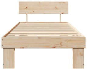 vidaXL Σκελετός Κρεβατιού Καφέ 90 x 200 cm Συμπαγές ξύλο πεύκου