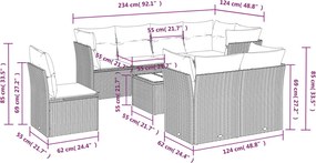vidaXL Σαλόνι Κήπου Σετ 9 τεμ. Καφέ από Συνθ. Ρατάν με Μαξιλάρια