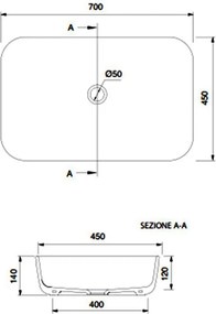 Scarabeo Mizu 9007 70x45 - Επιτραπέζιος νιπτήρας