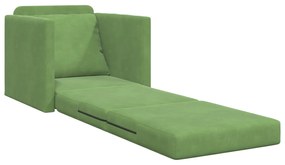 vidaXL Καναπές Κρεβάτι 2-σε-1 Ανοιχτό Πράσινο 74x77x81 εκ. Βελούδο