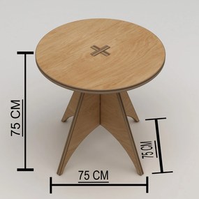 Τραπέζι Τραπεζαρίας Φυσικό Ξύλο ARCUS 75x75x75