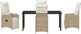 vidaXL Σέτ φαγητού για κήπο 5 pcs Μπεζ συνθετικό ρατάν