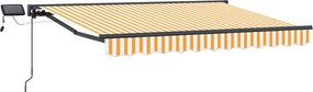 vidaXL Χειροκίνητο πλαίσιο τέντας με LED 3,5 x 2,5 μ