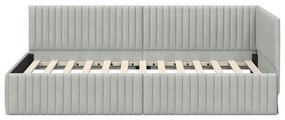 vidaXL Κρεβάτι Γωνίας με κεφαλάρι Ανοιχτό γκρι 90 x 200 cm Βελούδο