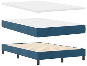 vidaXL Κρεβάτι με ελατήρια με στρώμα Σκούρο Μπλε 120 x 190 cm Βελούδο