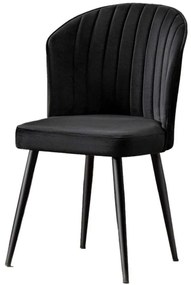 Καρέκλα Rubi (Σετ 4Τμχ) 107BCK1105 52x42x85cm Black Mdf,Fabric