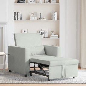 vidaXL 3-σε-1 Καναπές Κρεβάτι Convertible Ανοιχτό Γκρι Βελούδο