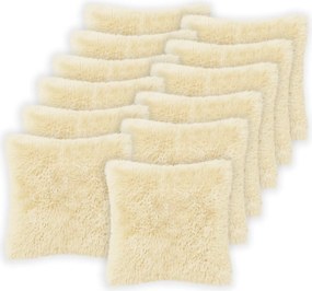 vidaXL Κάλυμμα Μαξιλαριού 12 pcs HEERLEN Κρεμ 45 x 45 cm PV Φλίς