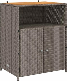 vidaXL Ντουλαπιού Γκρι 70 x 50 x 87 εκ Πολυεστέρας και Ρόλυ Ράττεν