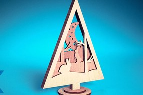 Σετ των 2 Intra απο ξύλο plywood 3mm-4mm πάχος - Χριστουγεννιάτικο Δέντρο Κόψιμο με Λέιζερ Δίασταση 15x15 cm INTRAFABR-75889632