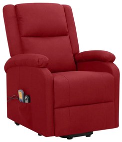 vidaXL Πολυθρόνα Μασάζ Ανακλινόμενη με Ανύψωση Μπορντό Υφασμάτινη