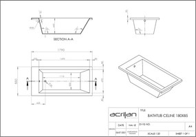 Acrilan Celine White Gloss - Ακρυλική Μπανιέρα 180x85 εκ - Maxxcoat, Touch Hydro