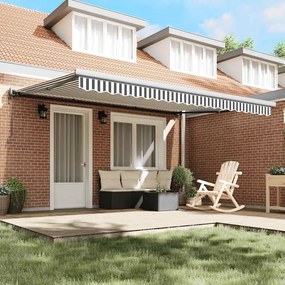 vidaXL Τέντα Πτυσσόμενη Ανθρακί και Λευκή 4,5x3μ. Ύφασμα και Αλουμίνιο