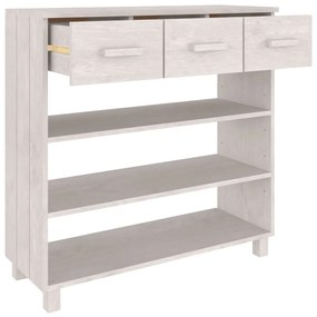 vidaXL Τραπέζι Κονσόλα HAMAR Λευκό 90x35x90 εκ. Μασίφ Ξύλο Πεύκου