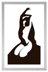 Αφίσα με πασπαρτού Η ευαισθησία του σώματος μιας γυναίκας - 30x45 black