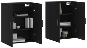 vidaXL Ντουλάπια Τοίχου 2 τεμ. Μαύρα 69,5 x 34 x 90 εκ.