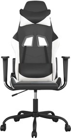 vidaXL Καρέκλα Gaming Μαύρο/Λευκό από Συνθετικό Δέρμα