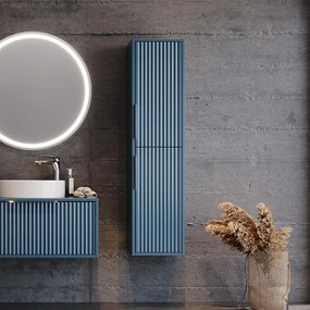 Hanging bathroom column HOLE 34 Blue Matt Lacquer 34x33x138 cm 34x33x138 εκ.