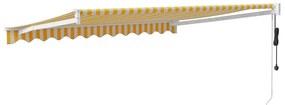 vidaXL Τέντα Πτυσσόμενη Αυτόματη Κίτρινη και Λευκή 3,5 x 2,5 μ.