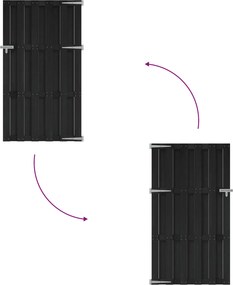 vidaXL Πύλη Κήπου 100 x 180 cm WPC και Αλουμίνιο Μαύρο