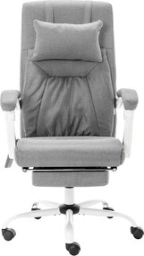 vidaXL Πολυθρόνα Γραφείου Μασάζ Γκρι Υφασμάτινη
