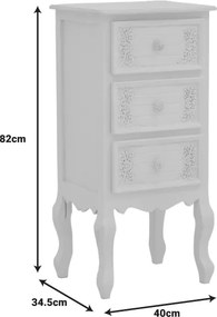 Συρταριέρα Pazlen Inart mdf σε λευκή αντικέ απόχρωση 40x34.5x82εκ