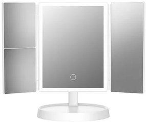 HOME USE επιτραπέζιος καθρέφτης HUH-0183, LED φως, 1x/2x/3x zoom, 2000mAh, λευκός