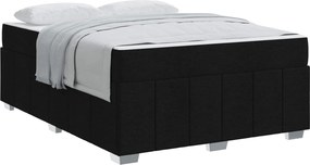 vidaXL Σκελετός Κρεβατιού με στρώμα Μαύρο 140 x 200 cm ύφασμα