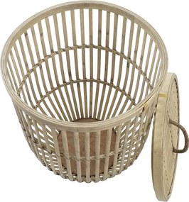 Σετ Καλαθιών DKD Home Decor Φυσικό Ανοιχτό καφέ Bamboo (2 Τεμάχια)