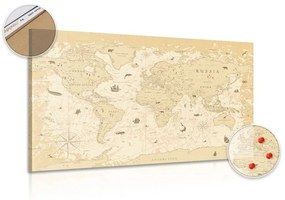 Εικόνα στο χάρτη από φελλό σε μπεζ σχέδιο