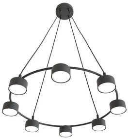 Κρεμαστό Φωτιστικό Οροφής 8xGX53 Φ64cm Starlit Emibig -1372/8-Μαύρο 1372/8