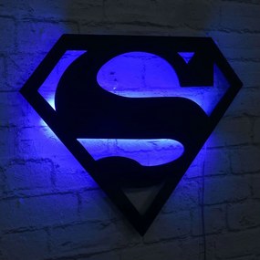 Διακοσμητικό Τοίχου Με Φως Led Superman 395NGR1924 52x40cm Blue-Black Wallity Mdf