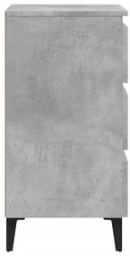 vidaXL Κομοδίνo Γκρι Σκυροδέματος 40 x 35 x 69 εκ. με Μεταλλικά Πόδια