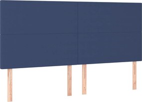vidaXL Κρεβάτι Boxspring με Στρώμα &amp; LED Μπλε 180x200 εκ. Υφασμάτινο