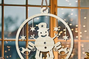 Σετ των 3 Intra απο ξύλο plywood 3mm-4mm πάχος Χριστουγεννιάτικο Στολίδι Δίασταση 8x8 cm INTRAFABR-108652950